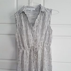Striped collared shirt dress